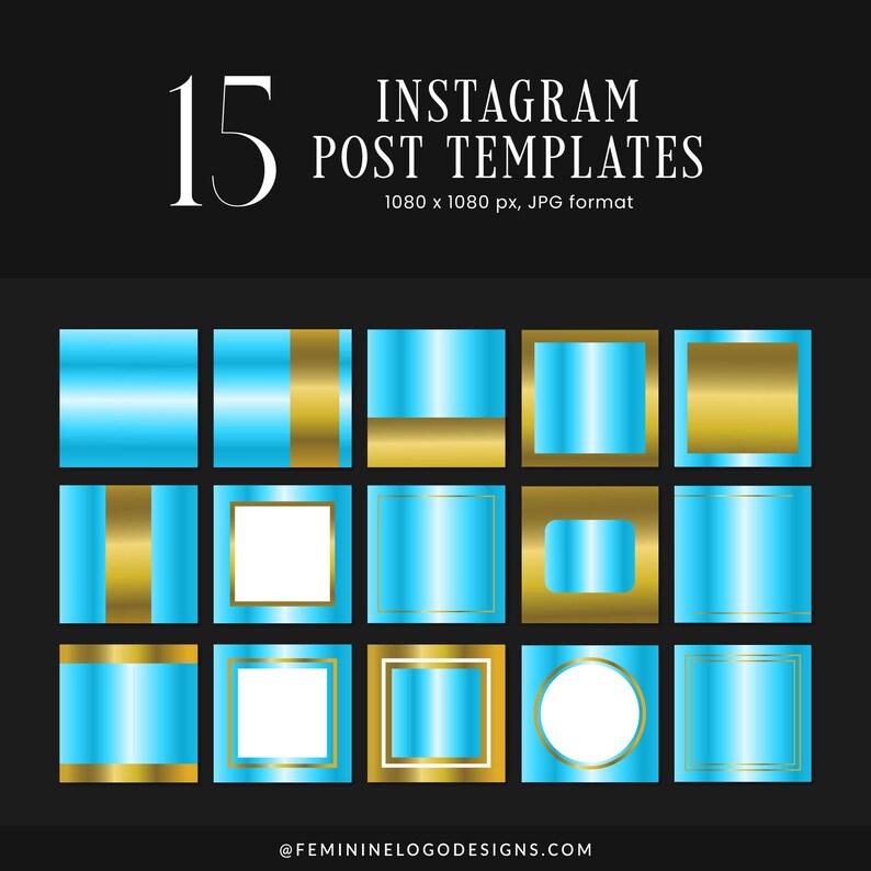 Blue and Gold Logo Branding Package Sky Blue Gold Logo Set Etsy