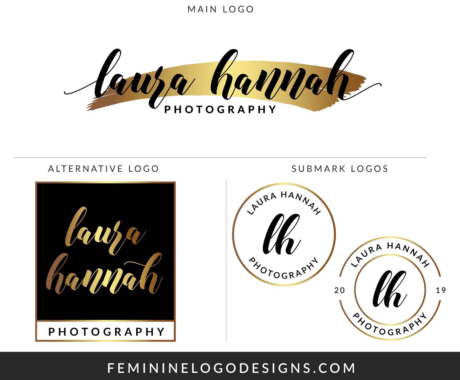 Black gold logo set Modern logo package Square logo Round | Etsy