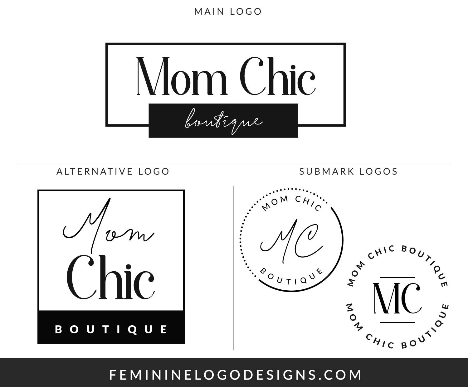 Boutique logo design Logo design branding Premade logo set | Etsy