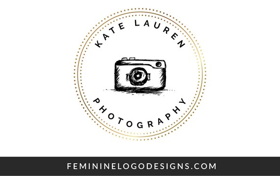 Camera Logo Photography Logo Gold Logo Feminine Logo Etsy