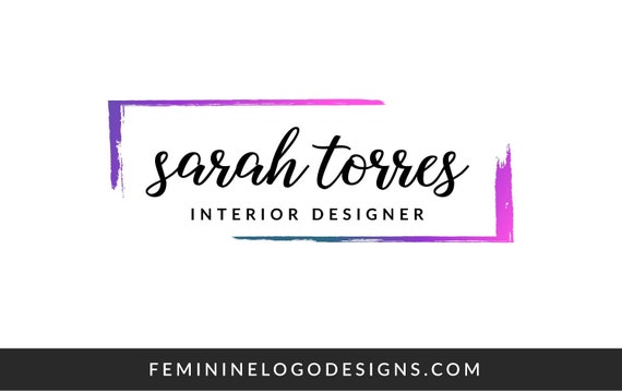 Purple Logo Purple And Black Logo Premade Logo Design Etsy