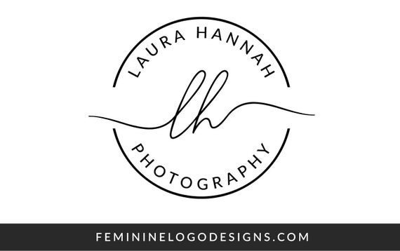Kreis Logo Schwarze Runde Logo Initialen Logo Feminine Etsy