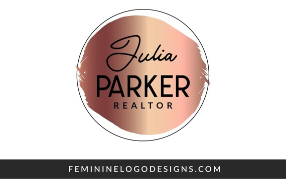 Circle Logo Round Logo Circular Logo Rose Gold Logo Etsy