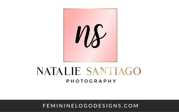 Pink Logo Design Initials Logo Modern Logo Feminine Logo Etsy