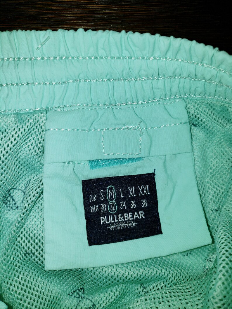Turquoise Swim Trunks Board Shorts Pull /& Bear