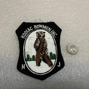 Vintage Kodiac Bowmen Inc. New Jersey Bow Hunting Patch Rare! N J Archery Patch