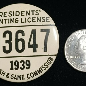 1939 New Jersey Residents Hunting License 33647 Fish & Game Commission