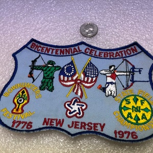 Vintage New Jersey SAFF Bicentenial Bowhunting Festival Patch NJ Hunting