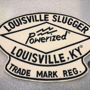 Rare Vintage Louisville Slugger Baseball Bat Patch Large Powerized Trade Mark Reg Kentucky