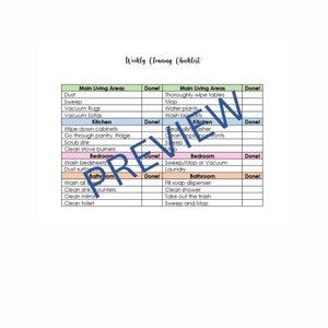 PDF Cleaning Planner
