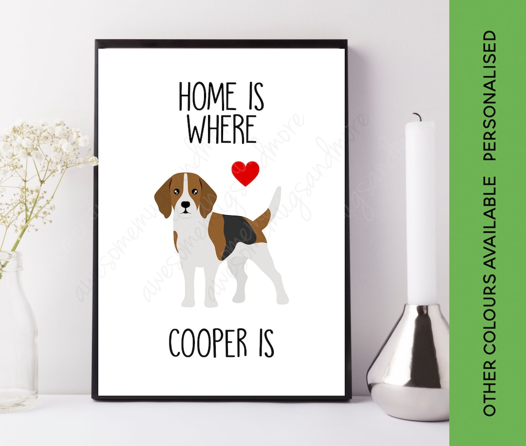 Home is Where Beagle Print | Custom Dog Print | Personalised
