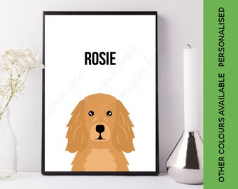 Personalised Cocker Spaniel Print | Customised Cocker Print | Custom Dog Print | Cocker Spaniel Gift | Cute Cocker Spaniel Art Picture