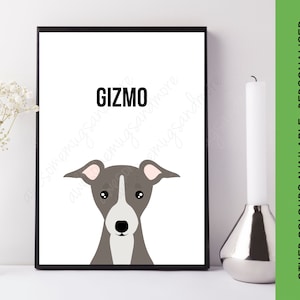 Personalised Italian Greyhound Print | Customised Italian Greyhound Print | Custom Dog Print | Italian Greyhound Gift | Greyhound  Art