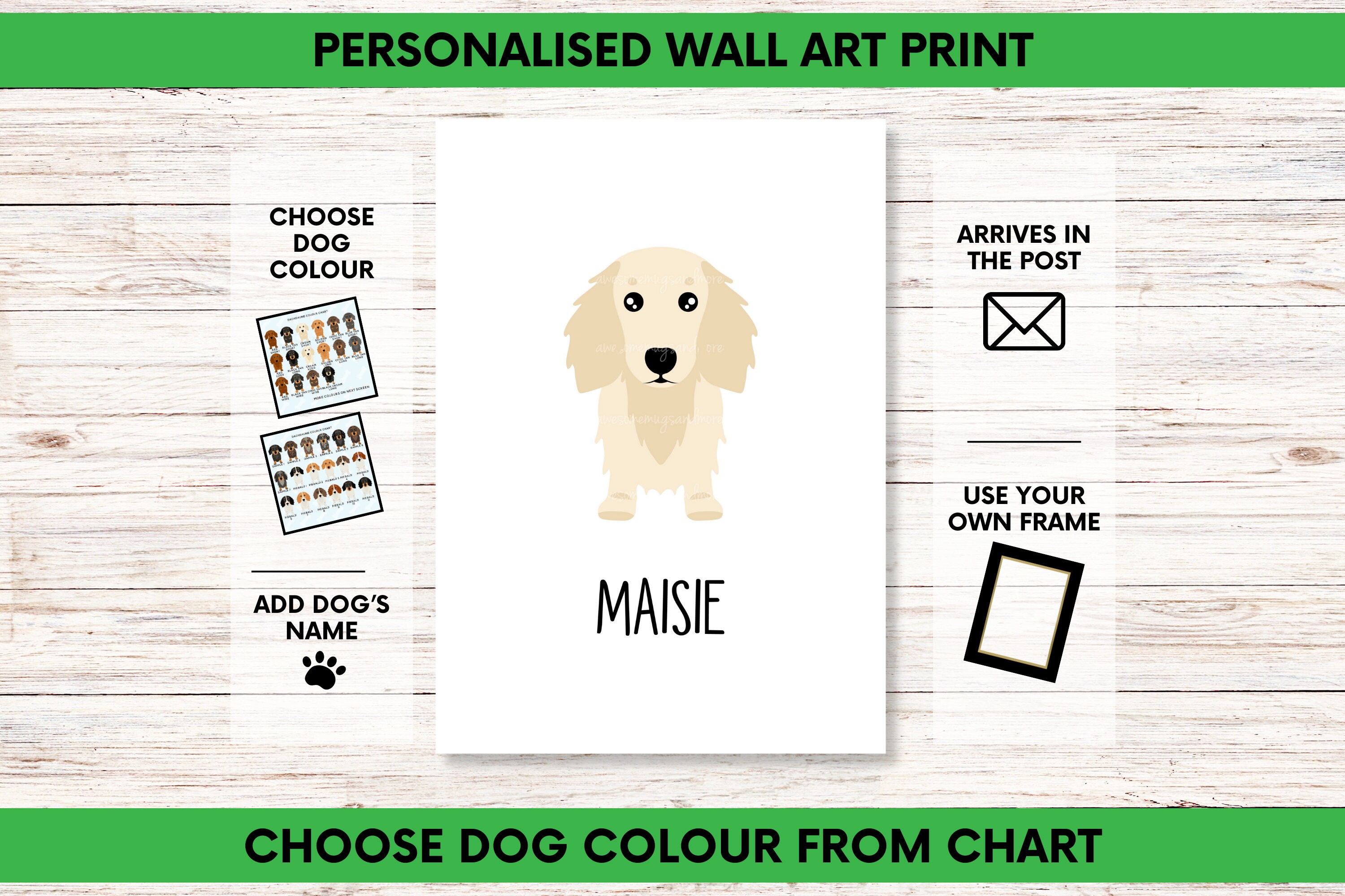 Double Trouble Border Collie Print Customised Dog Print 