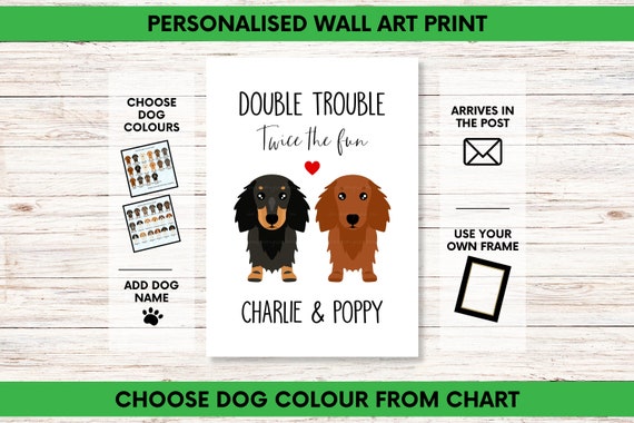Dachshund Print Custom Dog Picture Personalised Dog Illustration