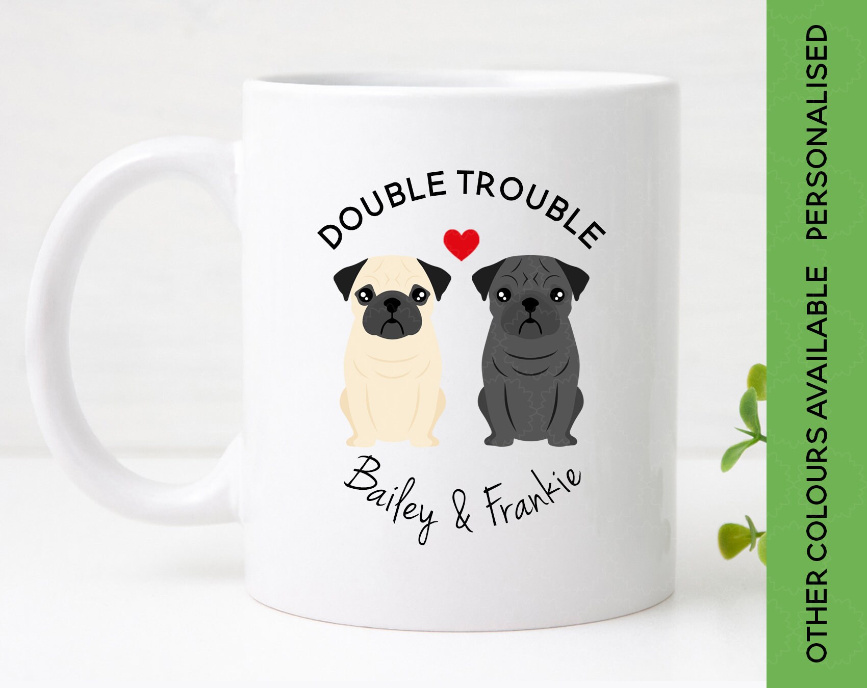 personalised pug mug