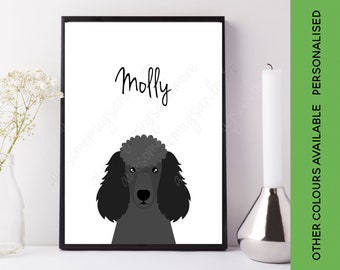 Personalised Poodle Print | Personalised Poodle Gift | Custom Dog Print | Poodle Art | Poodle Picture | Poodle Name | Standard Poodle Sign