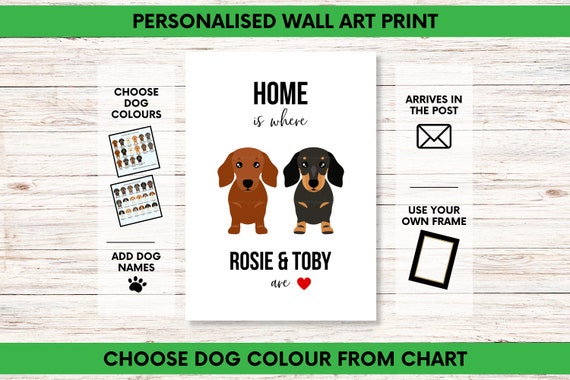 Double Trouble Border Collie Print Customised Dog Print 