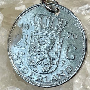 Dutch Gulden Keyring, Made with Genuine 2 1/2 Gulden Coins of The Netherlands dated 1969, 1970, 1971 & 1972, Birthday Gifts