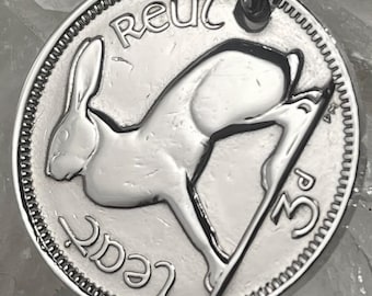 Llavero de la suerte de 1966 de tres peniques irlandeses, moneda de 3 peniques de Eire Hare Harp, 60.º cumpleaños de Irlanda