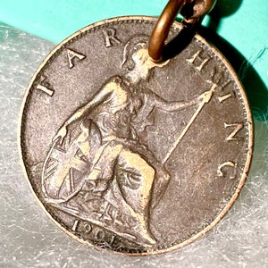 1901 Victoria Farthing Keyring, 125-Year-Old British Gift & Heritage Memento