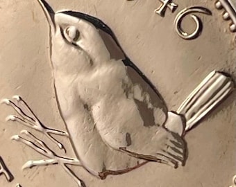 1946 Britischer Wren Farthing Münzen-Schlüsselanhänger, Geschenk zum 80