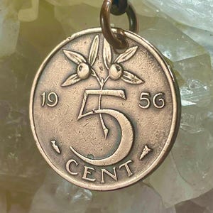 Dutch 5 Cent Coin Keyrings: Netherlands Coins 1948 – 1980 Holland Vintage Gift