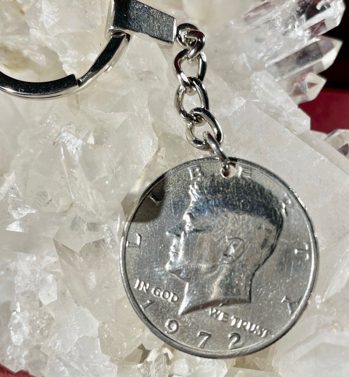 Kennedy Half Dollar Keyring Made With Genuine 1972 USA Coin Etsy