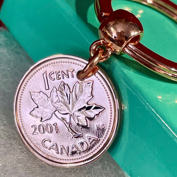 Canadian Penny Keyrings or Necklaces, Made with Genuine 1 Cent Coins, 1932-2010, Great Birthday Gifts, Holiday Mementos, Keepsake Coins