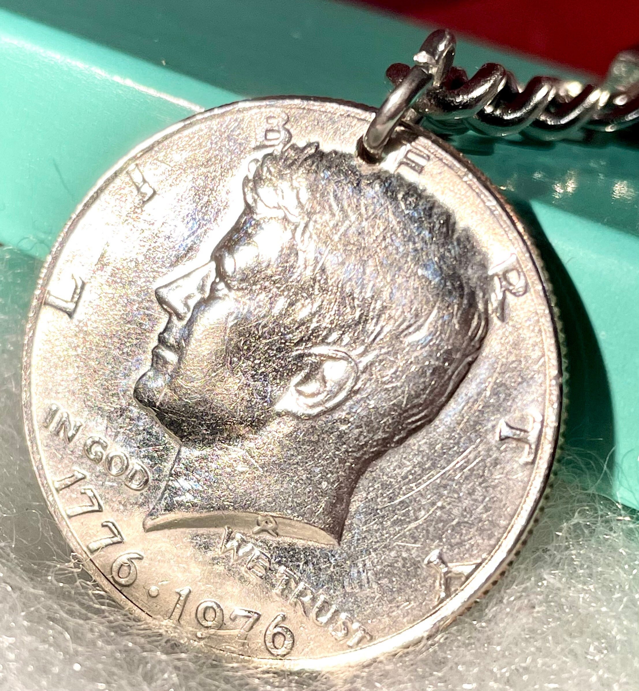 Silver dollar coin deals holder necklace