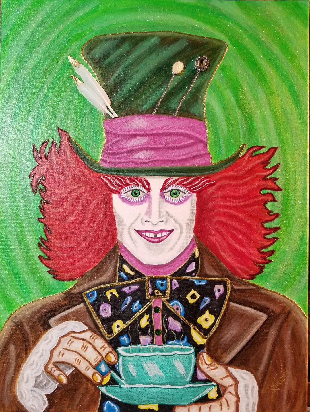 Mad Hatter Johnny Depp Art Painting Etsy