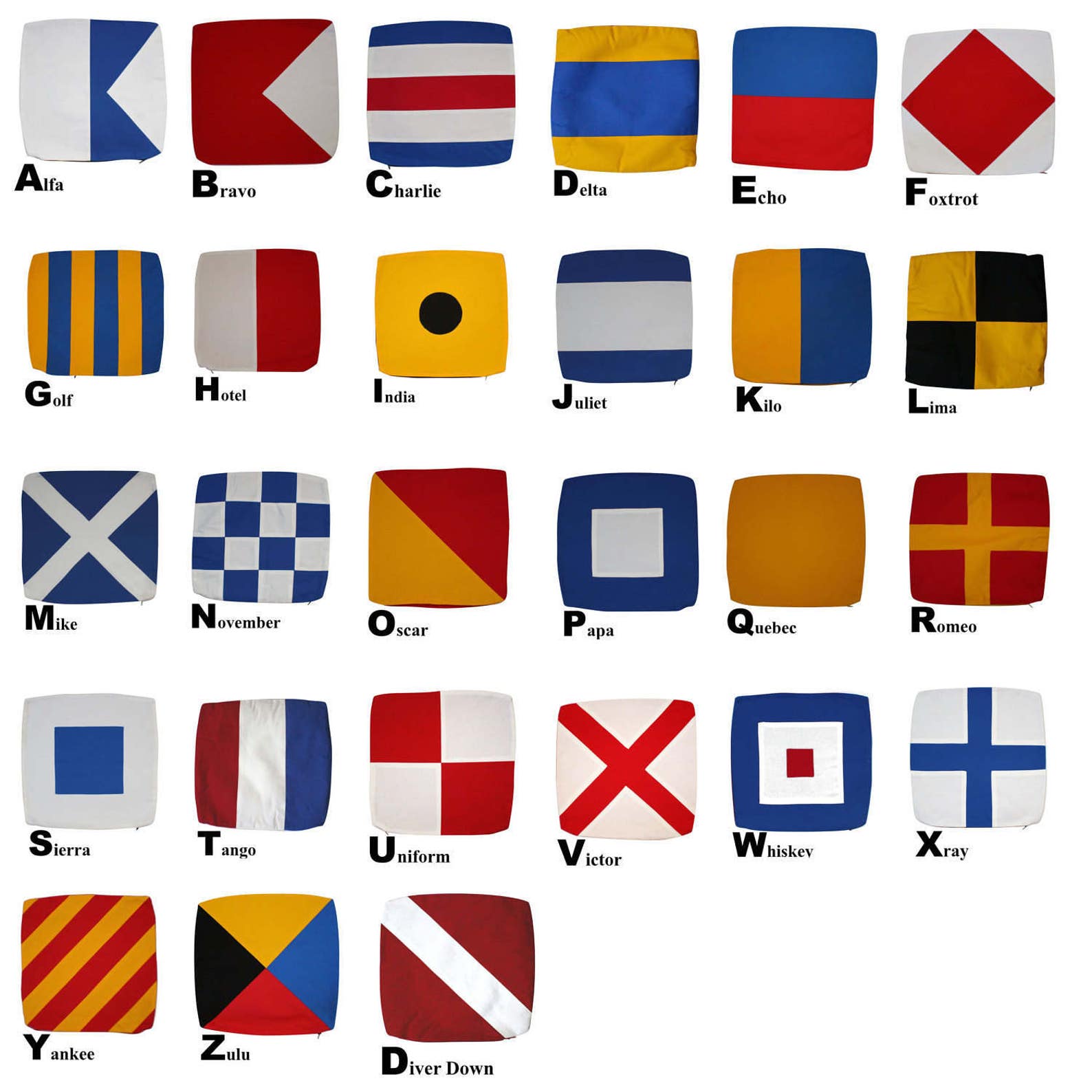 Nautical Flag Pillow Q Letter Q Signal Flag Etsy