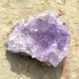 Purple fluorite crystals, natural Mexico mineral specimen