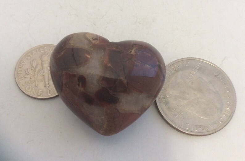 24 grams Carved heart rainbow jasper stone