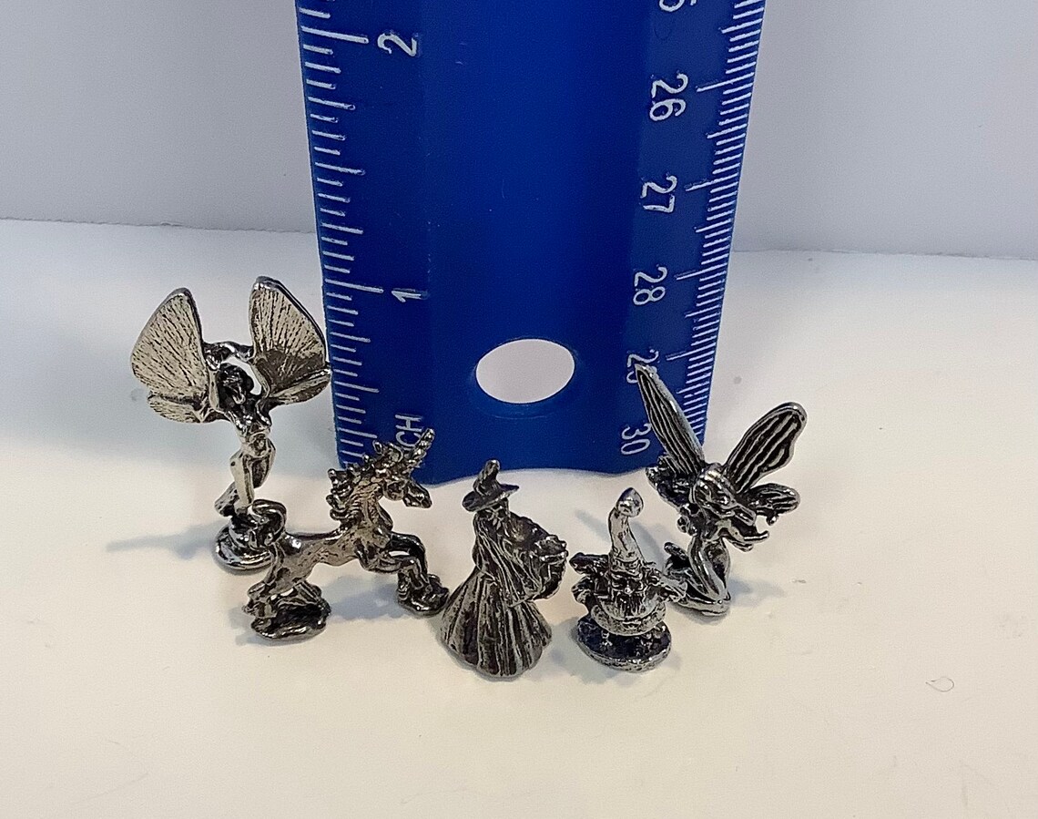 Mini Pewter Fantasy Figurines Assorted Pack of 5 Lead Safe Etsy