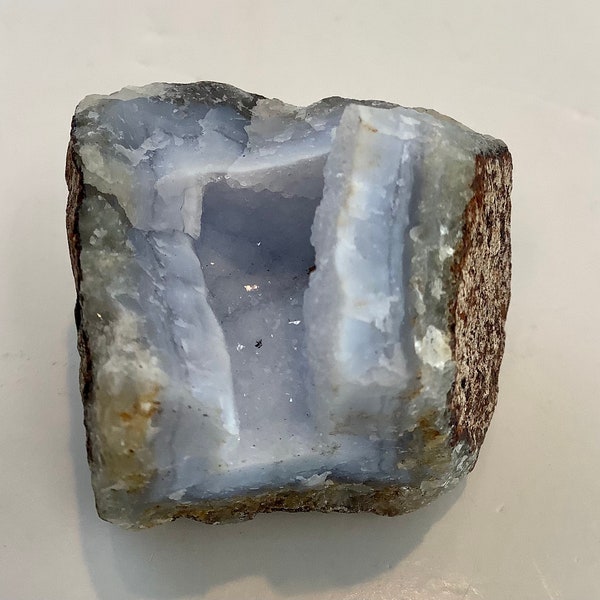 Blue chalcedony geode,  Malawi natural raw, 62 grams