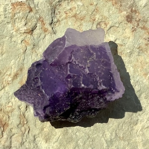 Deep purple fluorite, natural Mexico mineral, cubic crystals