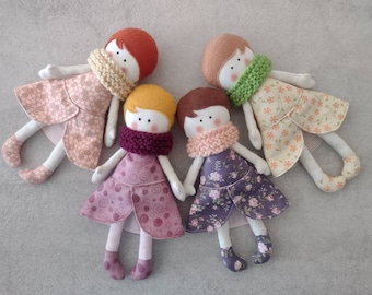 Bambola di stoffa,bambola fatta a mano,rag doll,bambolina morbida,regalo bambina,idea regalo,natale,bambola personalizzata,nascita,handmade