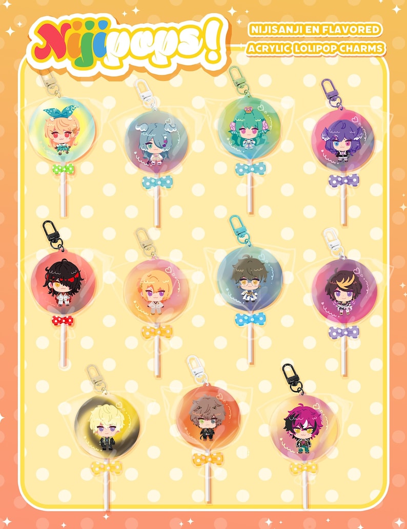 Nijisanji En Acrylic lolipop charms image 1