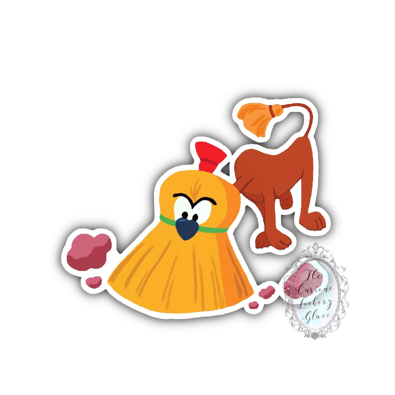 Broom dog from Alice in Wonderland sticker Etsy