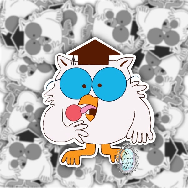 Retro Tootsie Pop Owl Tootsie roll Candy Sticker/ decal 3”T x 2.65”W