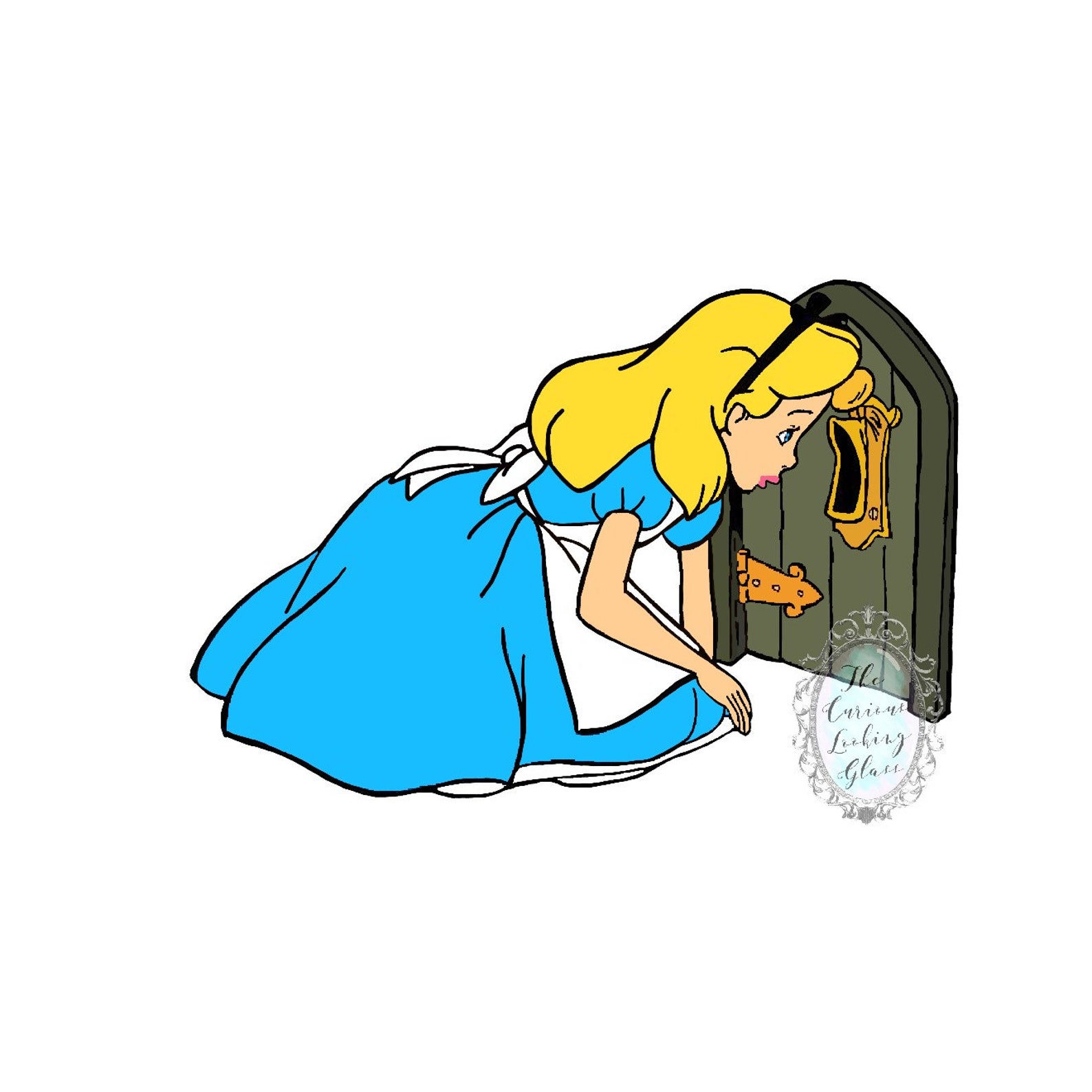 Alice in wonderland door knob sticker decal Etsy