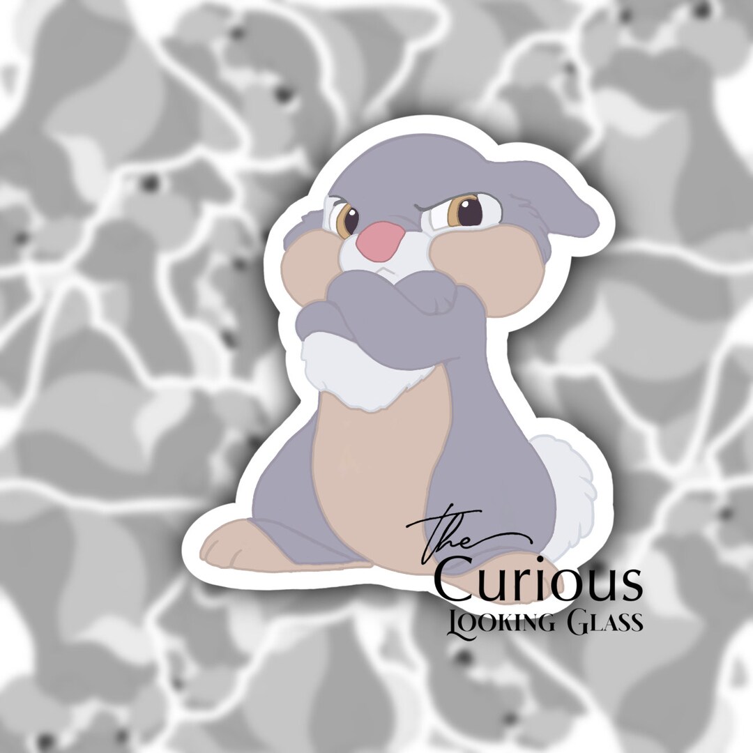 Grumpy Thumper Rabbit Sticker Thumper Bunny Rabbit Disney Bambi Vinyl or Glossy Paper Sticker Decal 3 ...