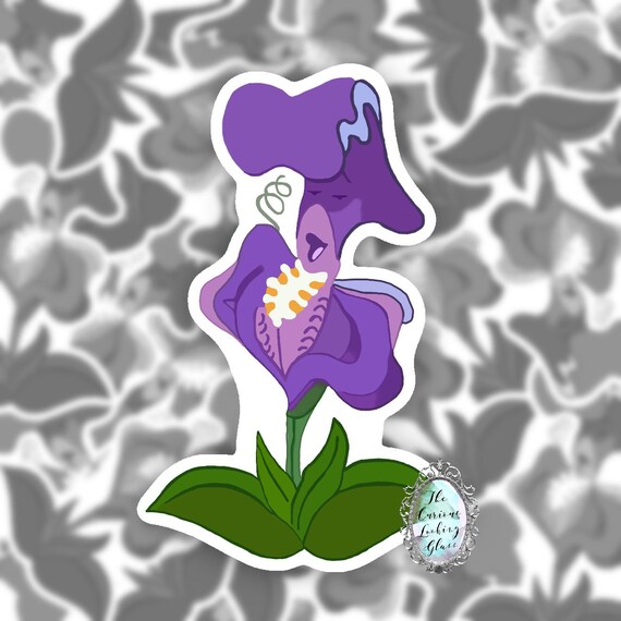 Alice in Wonderland Iris Flower of Tulgey Wood Sticker Decal Etsy
