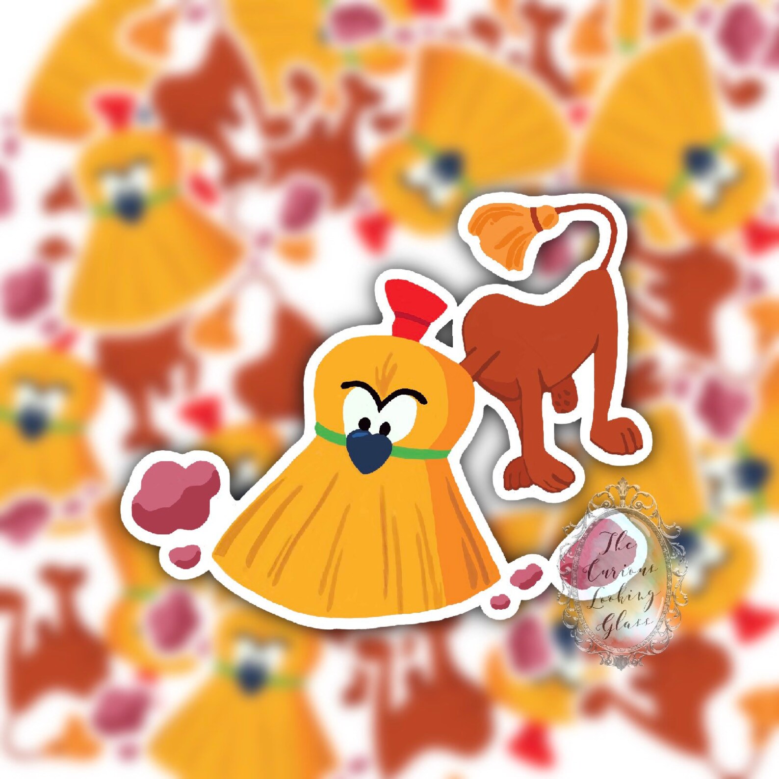 Broom dog from Alice in Wonderland sticker Etsy