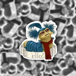 80s Labyrinth Movie Ello Worm Sticker Decal 3” T x 2.8” W