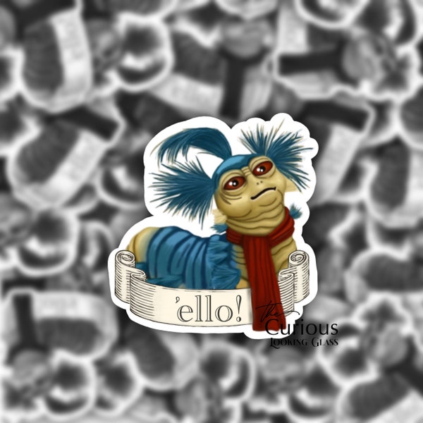 80s Labyrinth Movie Ello Worm Sticker Decal 3” T x 2.8” W