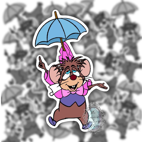 Sweet Dormouse Character from Alice in Wonderland sticker/decal 3.25” T x 2.25” W