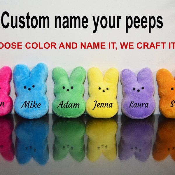 Personalized Easter Plush Peeps 5.9 in- custom Names peep bunny (inspired)