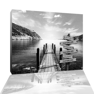 Lake Dock Multi-Names Premium Canvas print ready to hang comes in different sizes